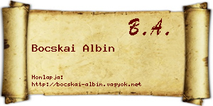 Bocskai Albin névjegykártya